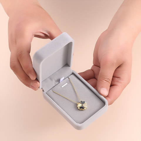 Grey Velvet Large Pendant Jewelry Box- Sold by Dozen (12pcs)