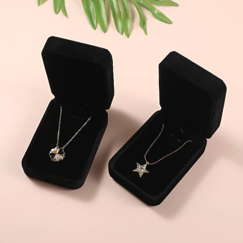 Black Velvet Large Pendant Jewelry Box- Sold by Dozen (12pcs)
