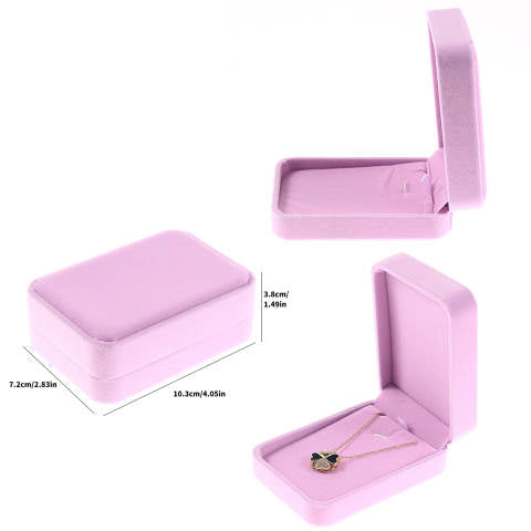 Pink Velvet Large Pendant Jewelry Box- Sold by Dozen (12pcs)