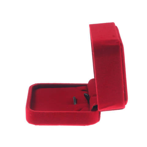 Red Velvet Pendant Earring Necklace Jewelry Box Sold as Dozen (12 pcs)