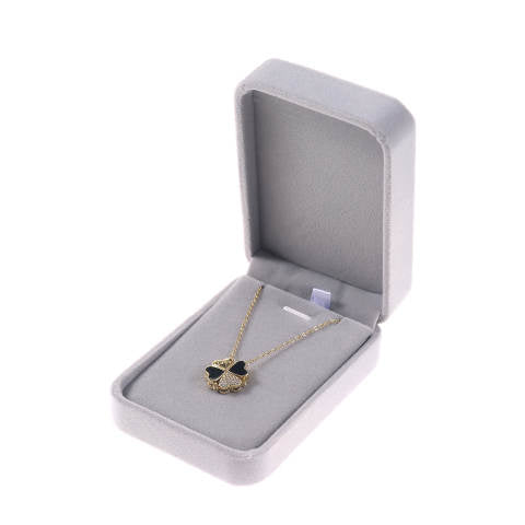 Grey Velvet Large Pendant Jewelry Box- Sold by Dozen (12pcs)