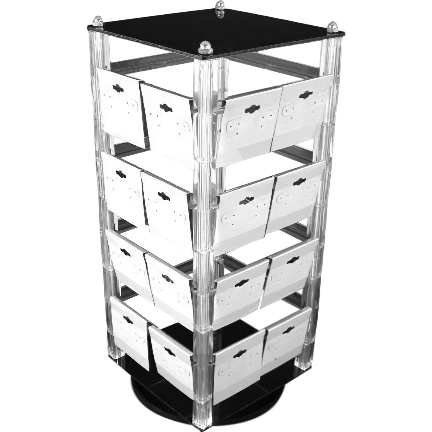 Rotating Jewelry Earring Card Display Holder, Holds 32 Cards