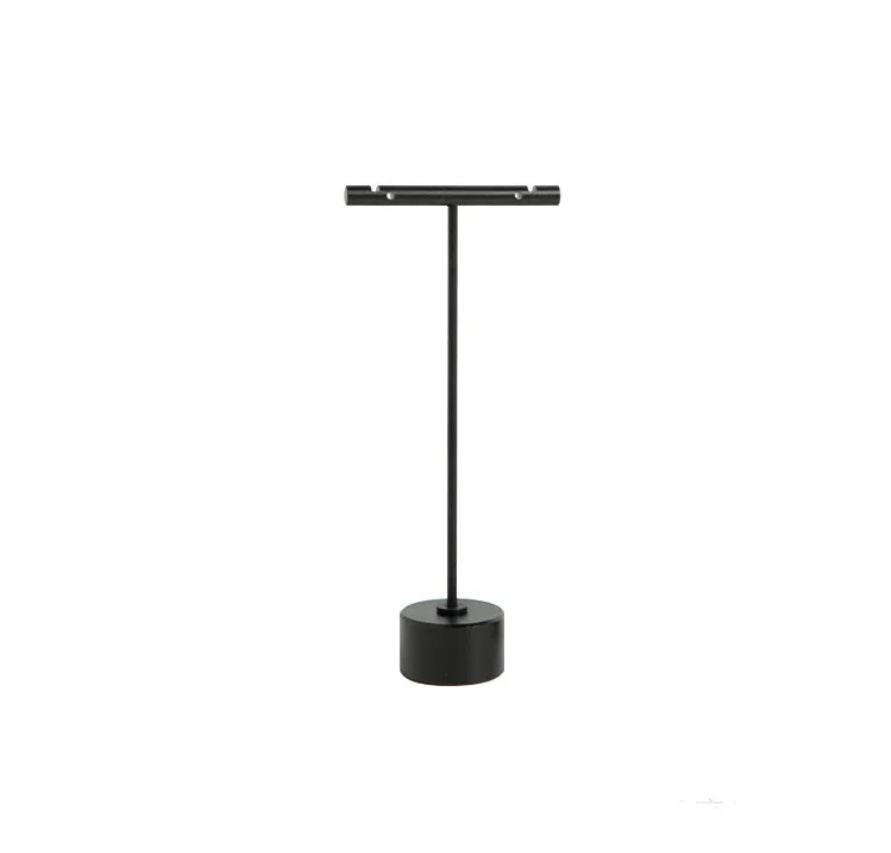 Luxurious Metal Black Jewelry Display Stands: Elegant Large T-Bar Earring Holders