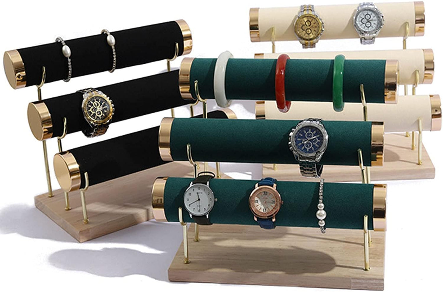 Luxury Detachable Three-Tier Jewelry Display Stand, Green