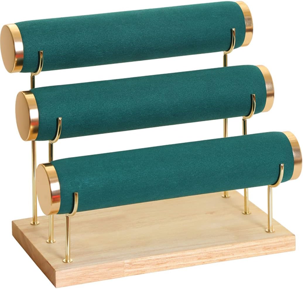 Luxury Detachable Three-Tier Jewelry Display Stand, Green