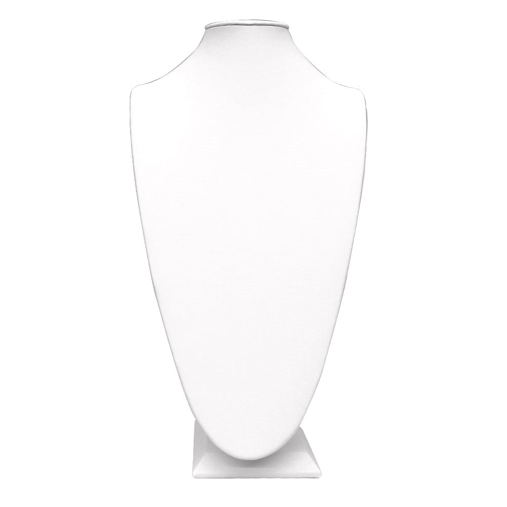 White Leatherette Jewelry Necklace Display Stand, 18