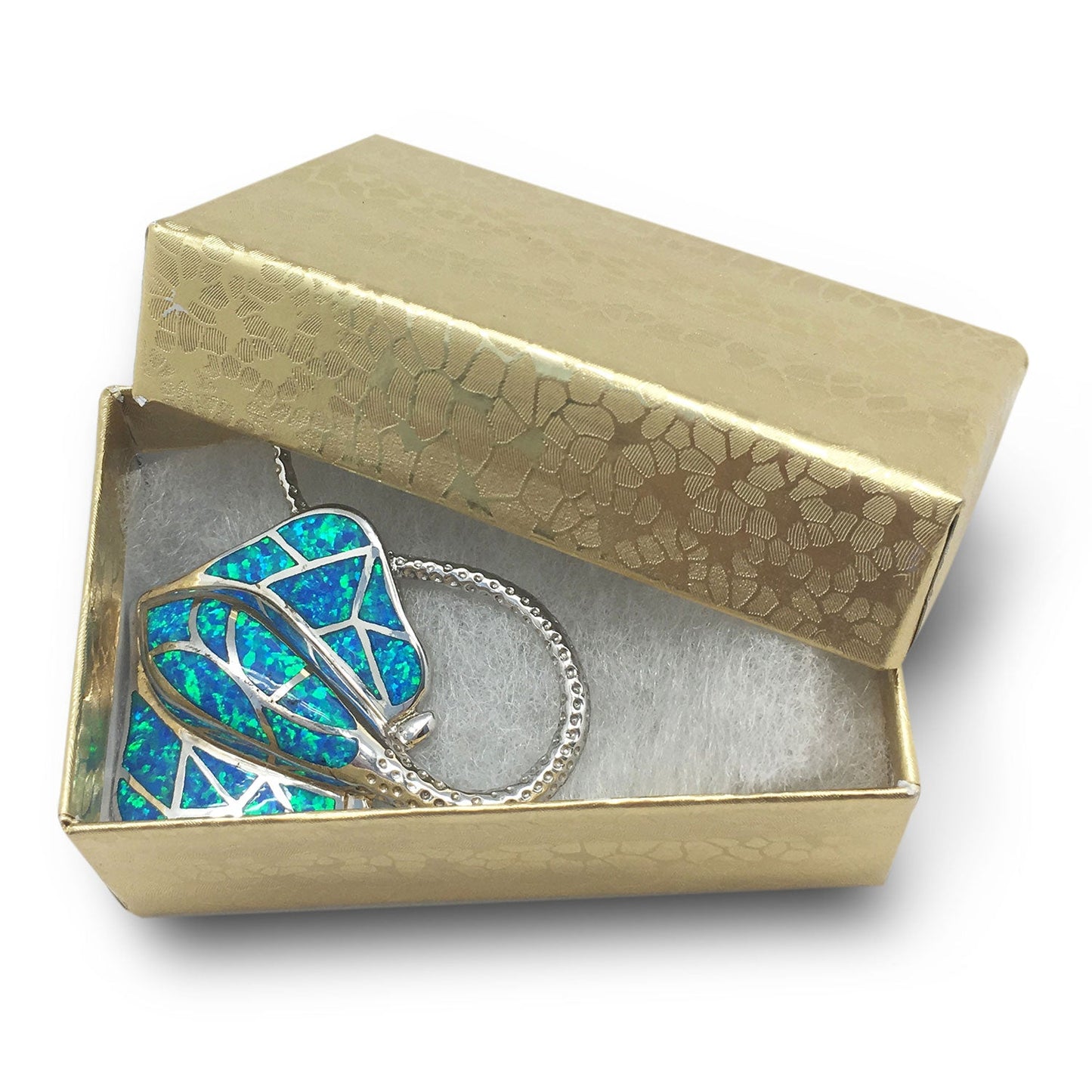 #G10 - 1 7/8" x 1 1/4" x 5/8"H Gold Foil Cotton Filled Box