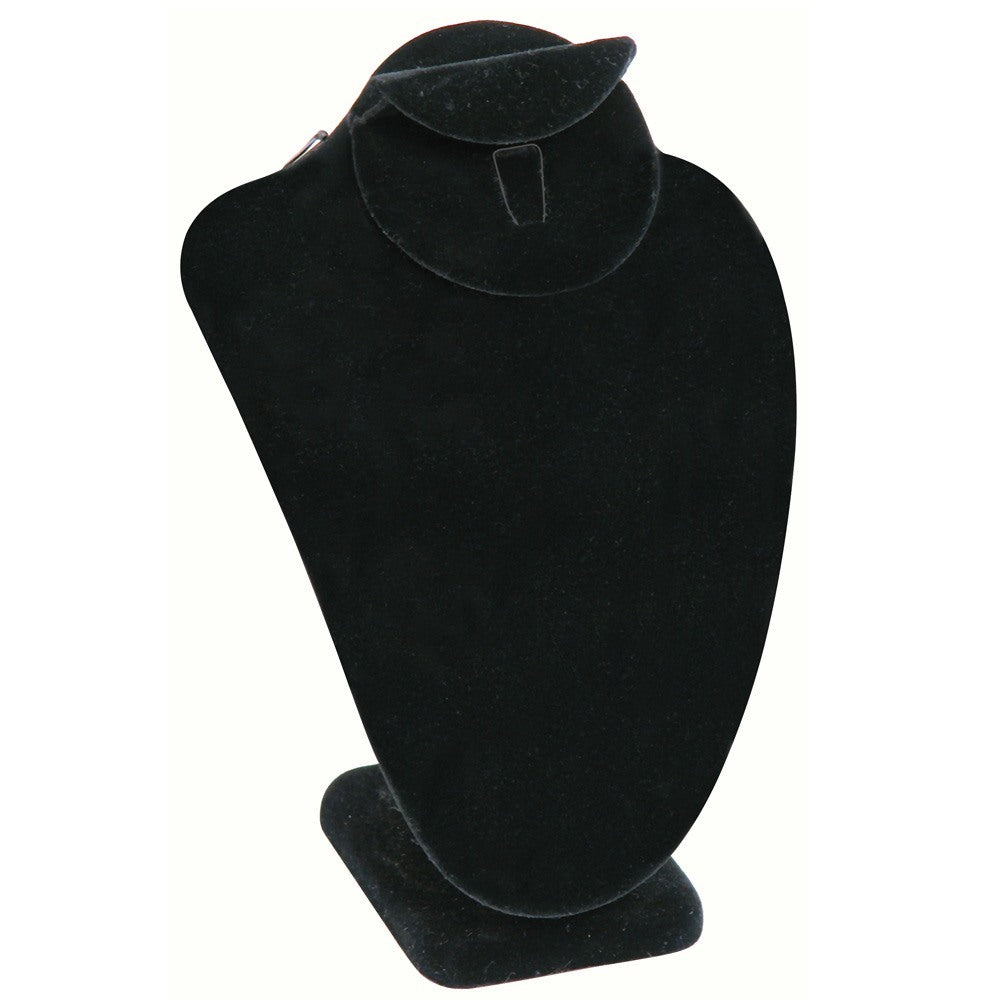 Black Velvet Jewelry Necklace / Ring / Earring Combination Bust, 7-1/2" Tall"