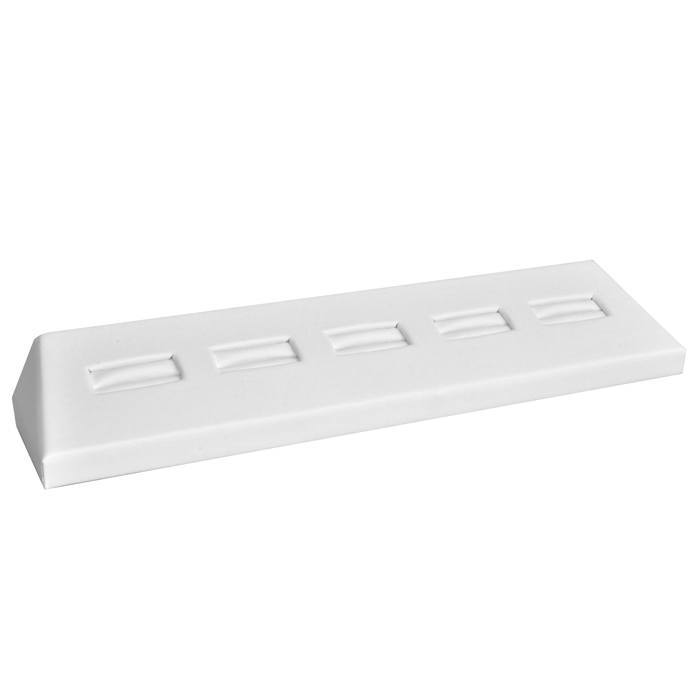 White Leatherette 5 Slot Jewelry Ring Display Tray
