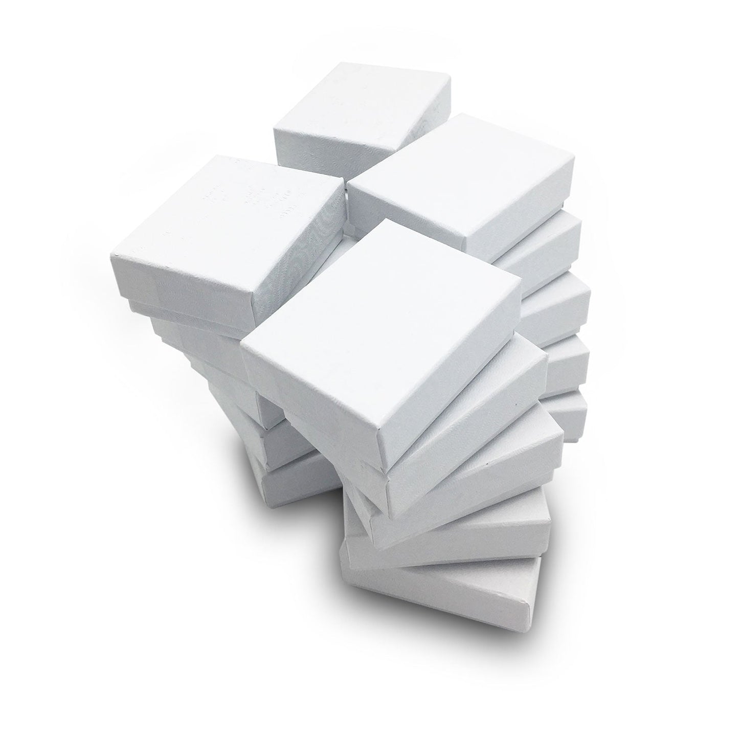 #11 - 2 1/8" x 1 5/8" x 3/4" White Swirl Cotton Filled Paper Box