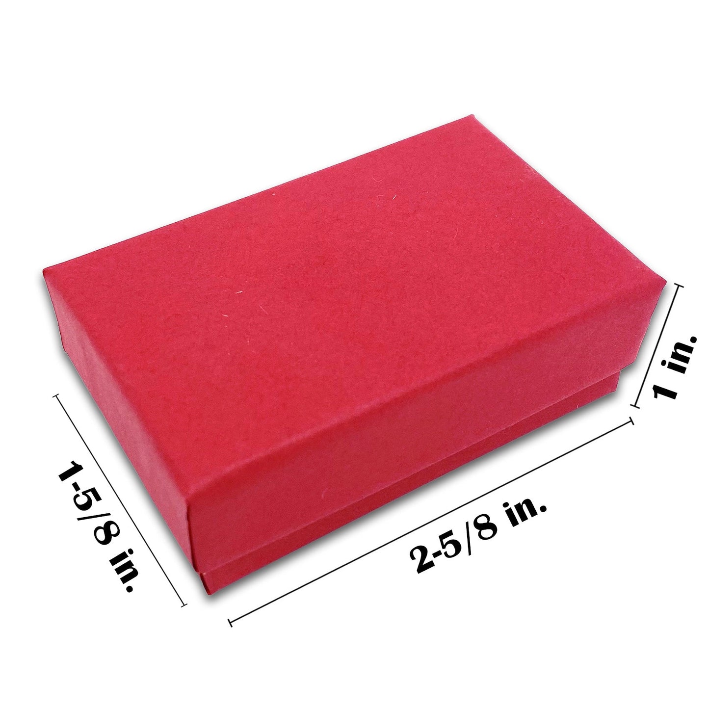 #21 - 2 5/8" x 1 5/8" x 1" Matte Red Cotton Filled Paper Box