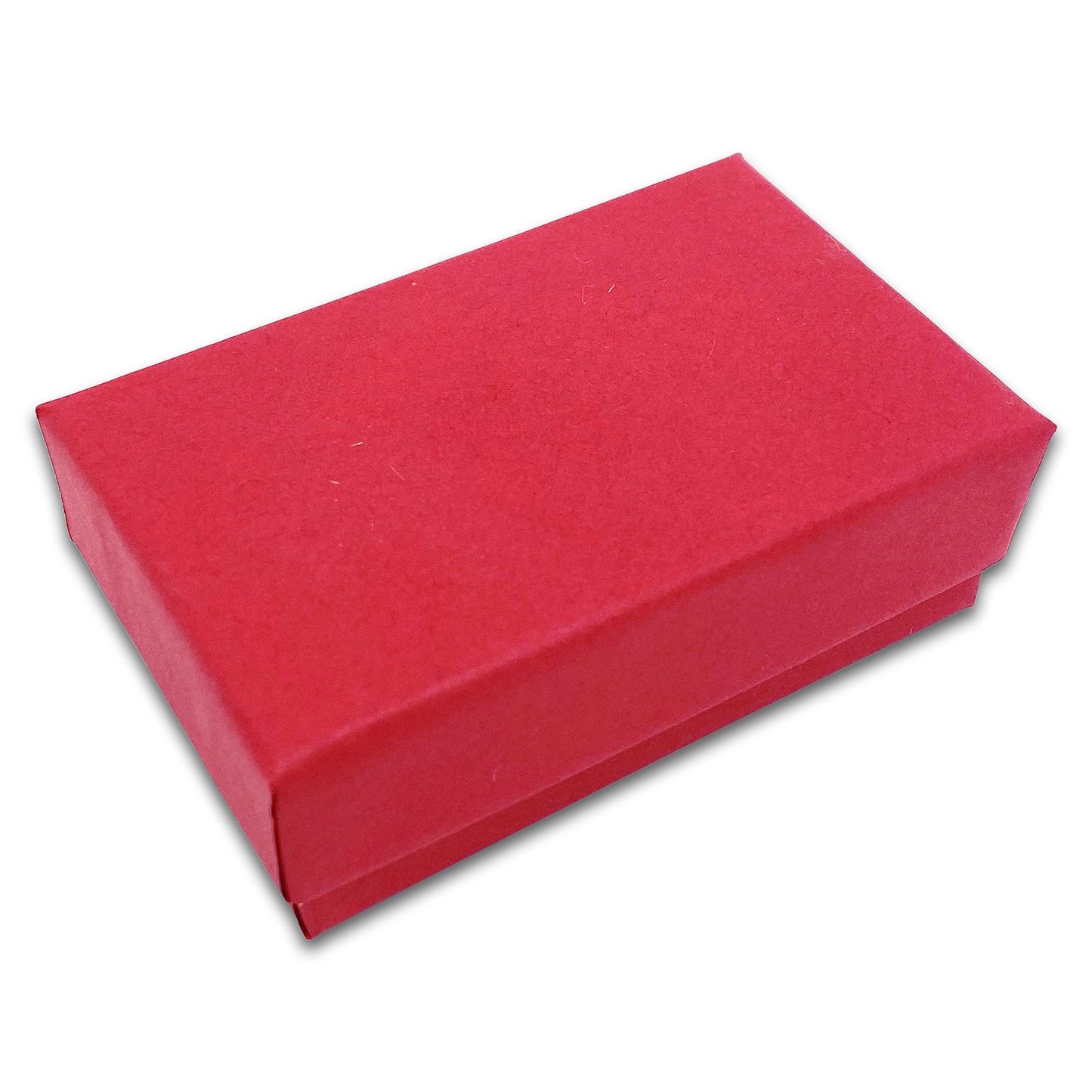 #21 - 2 5/8" x 1 5/8" x 1" Matte Red Cotton Filled Paper Box