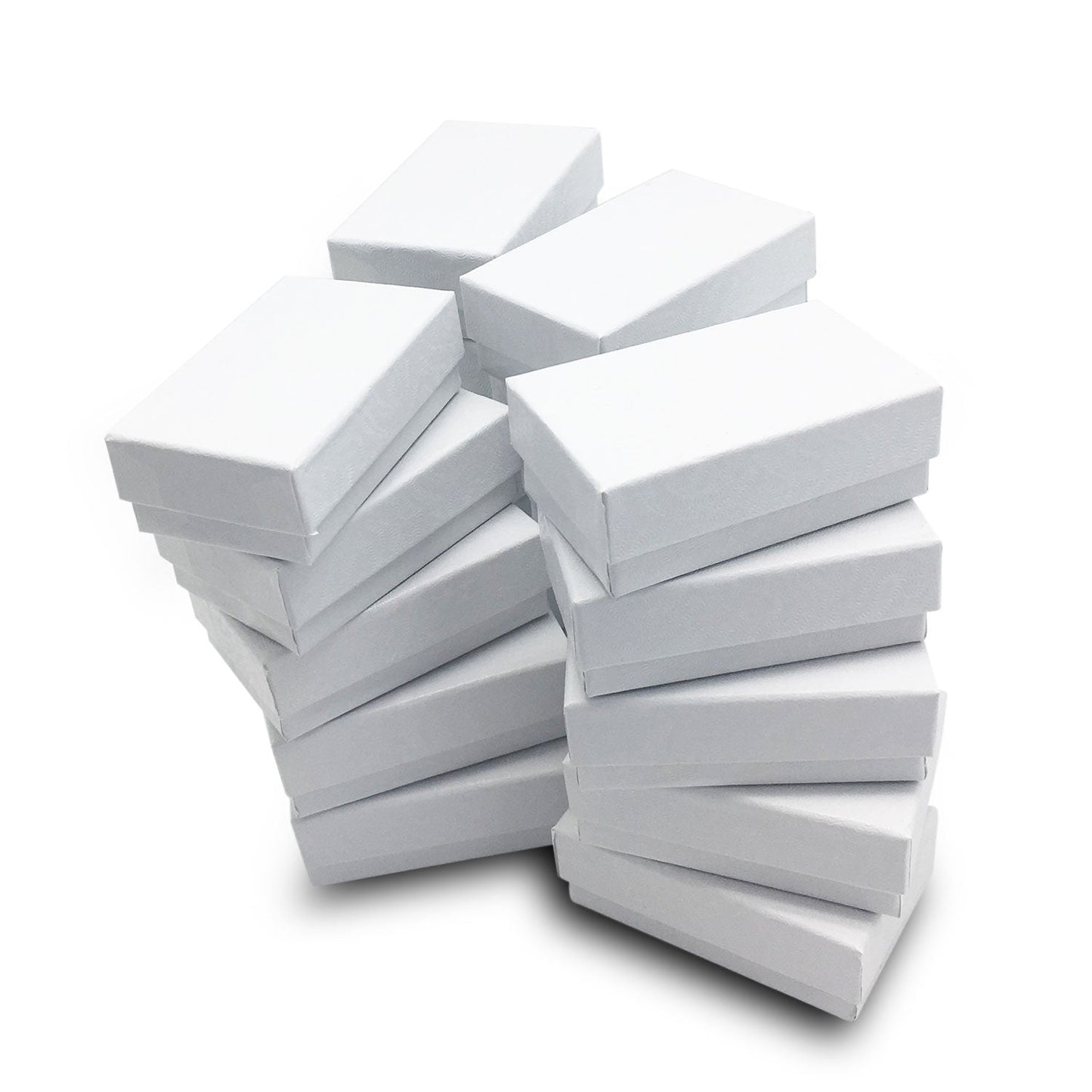#21 - 2 5/8" x 1 1/2" x 1" White Swirl Cotton Filled Paper Box