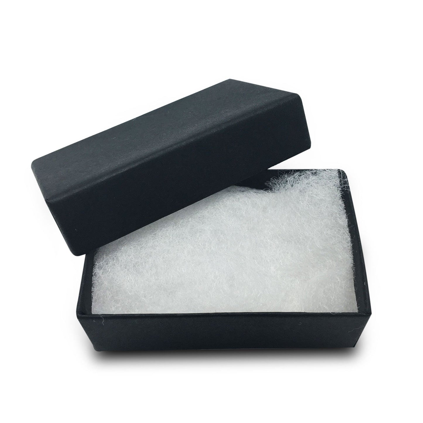 #MB21 - 2 5/8" x 1 1/2" x 1" Black Cotton Filled Paper Box