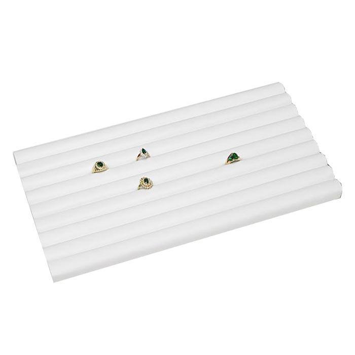 White Leatherette Jewelry Ring Tray Liner