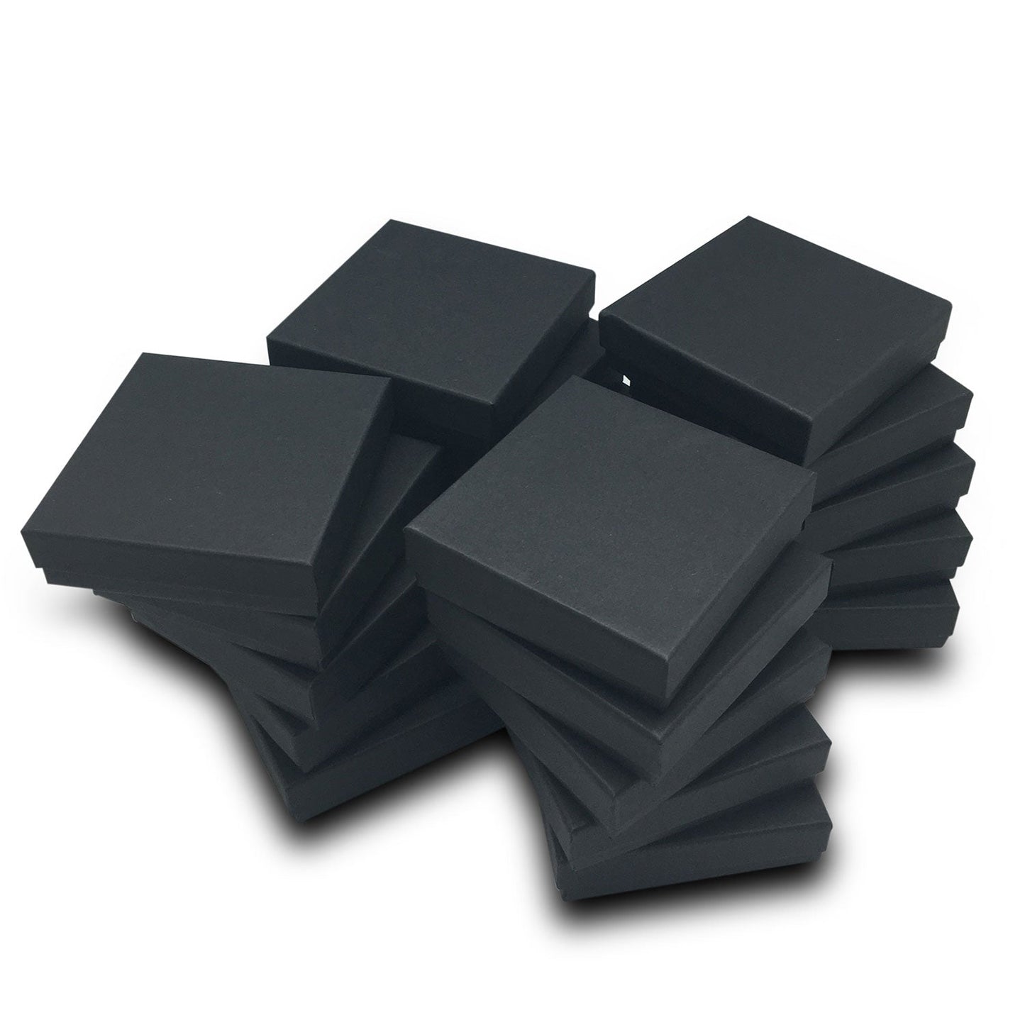 #33 - 3 1/2" x 3 1/2" x 1" Black Cotton Filled Paper Box