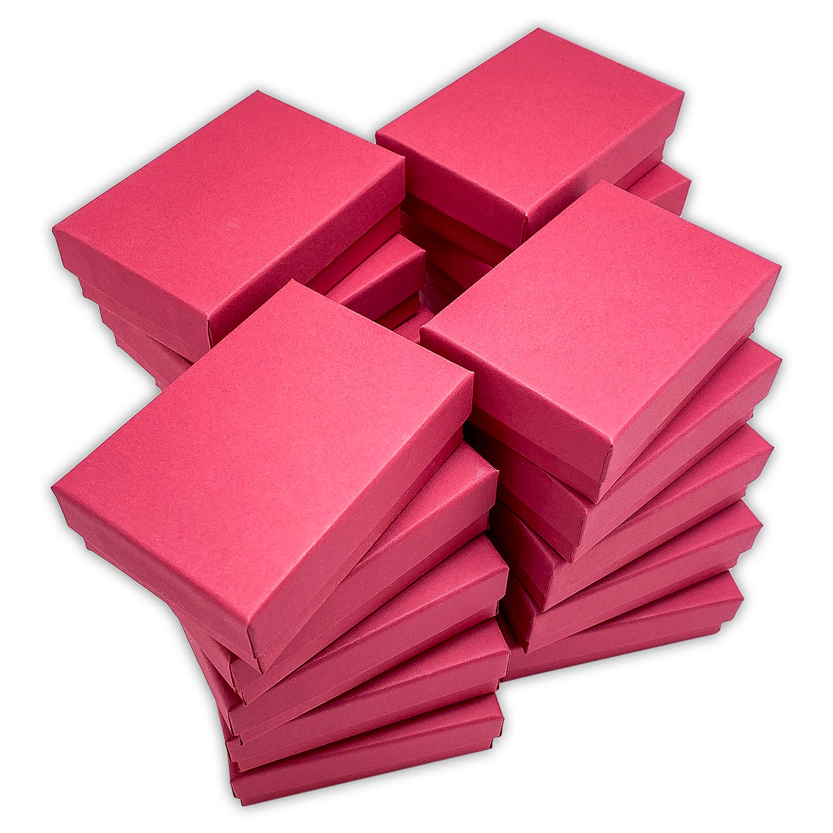 #32 - 3 1/4" x 2 1/4" x 1" Matte Red Cotton Filled Paper Box