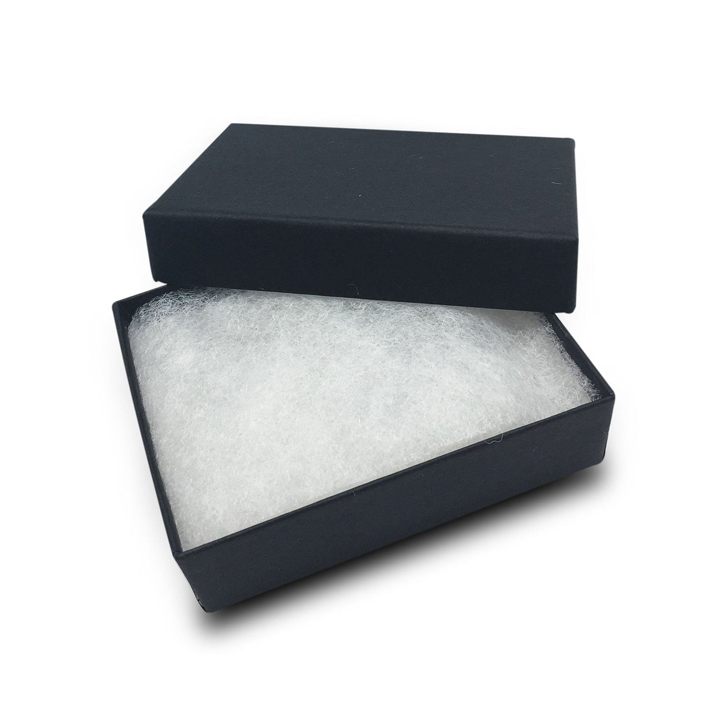 #MB32 - 3 1/4" x 2 1/4" x 1"H Black Cotton Filled Box