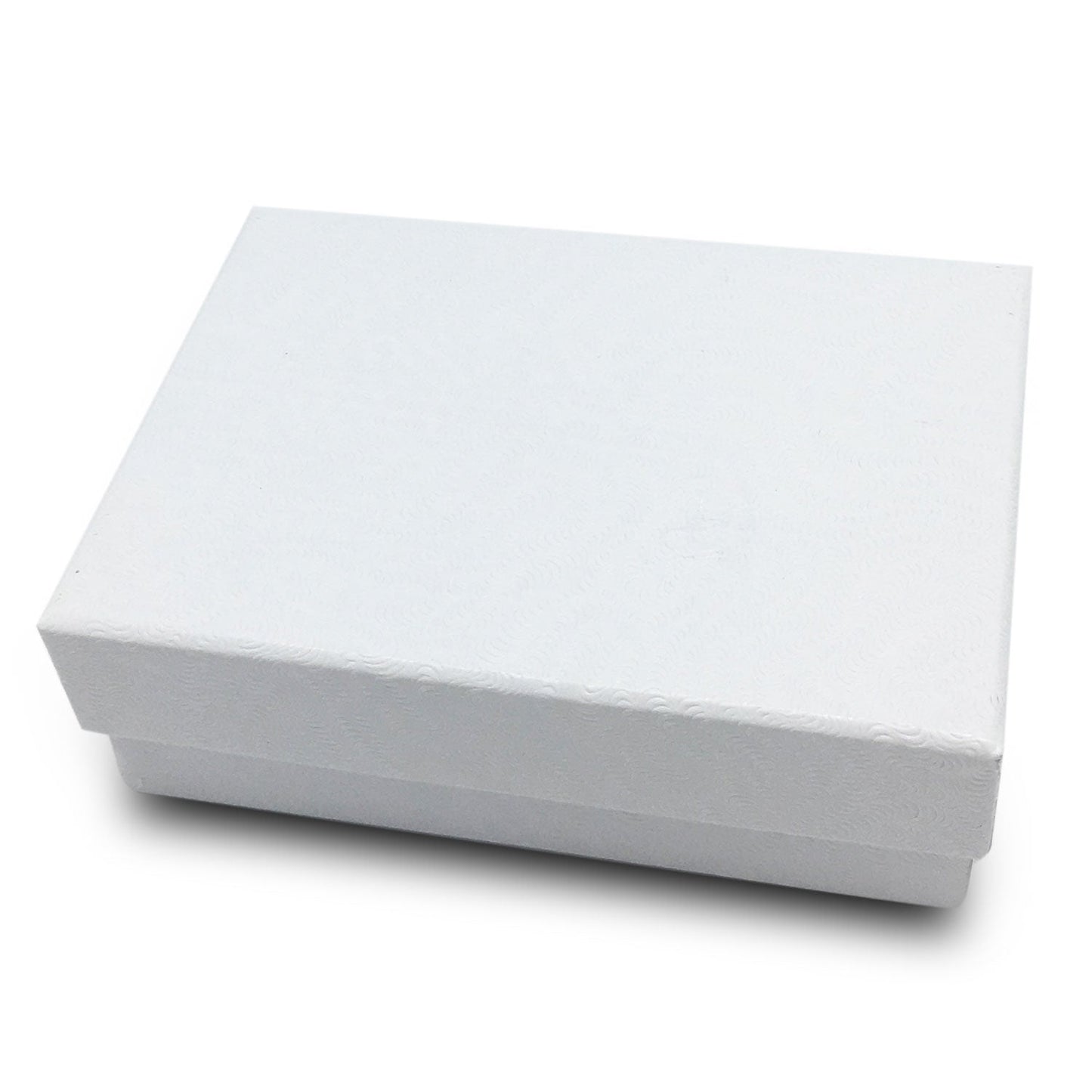 #32 - 3 1/4" x 2 1/4" x 1"H White Swirl Cotton Filled Paper Box
