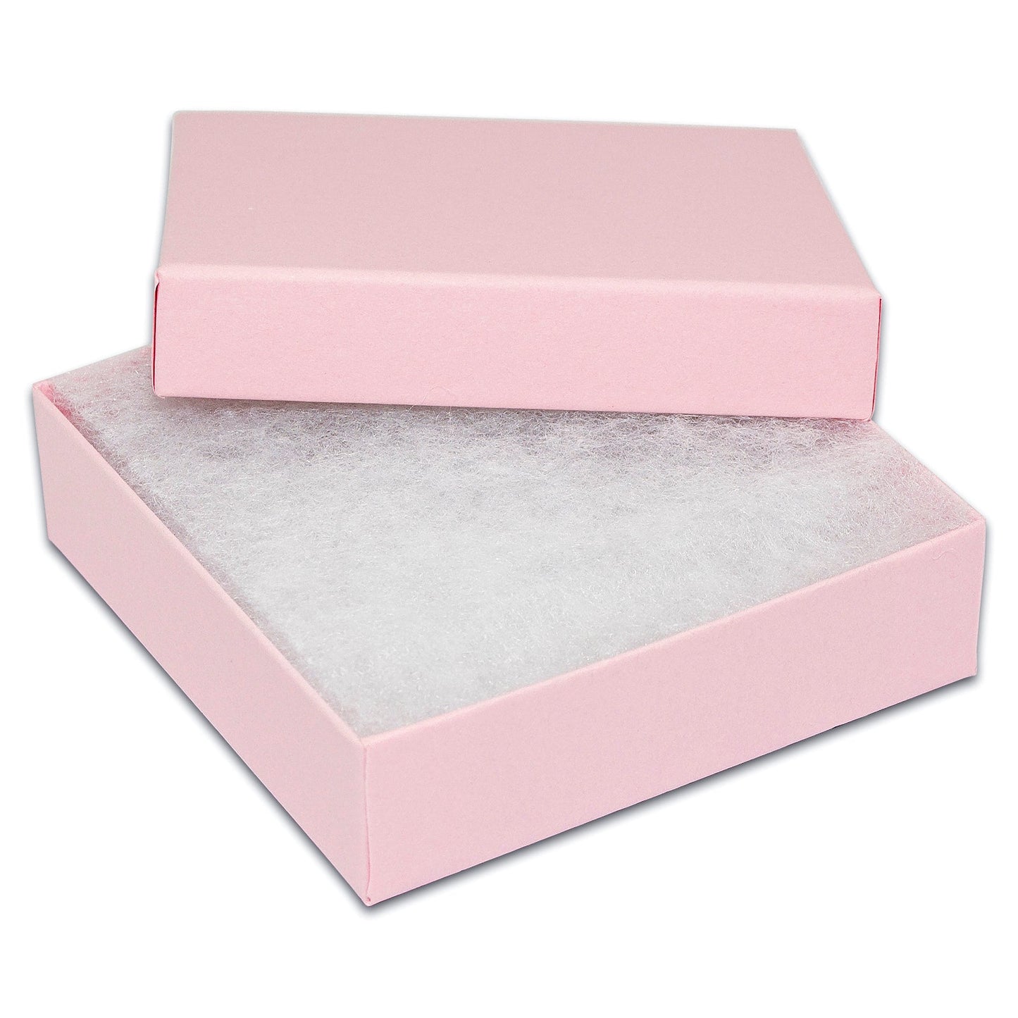 #33 - 3 1/2" x 3 1/2" x 1"H Pink Cotton Filled Box