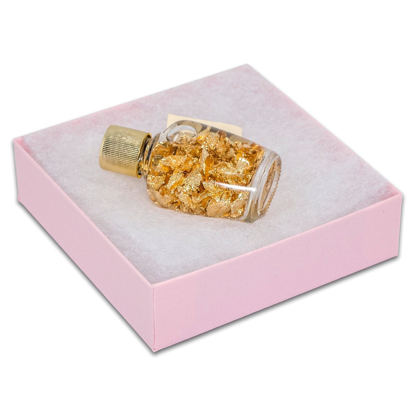 #33 - 3 1/2" x 3 1/2" x 1"H Pink Cotton Filled Box