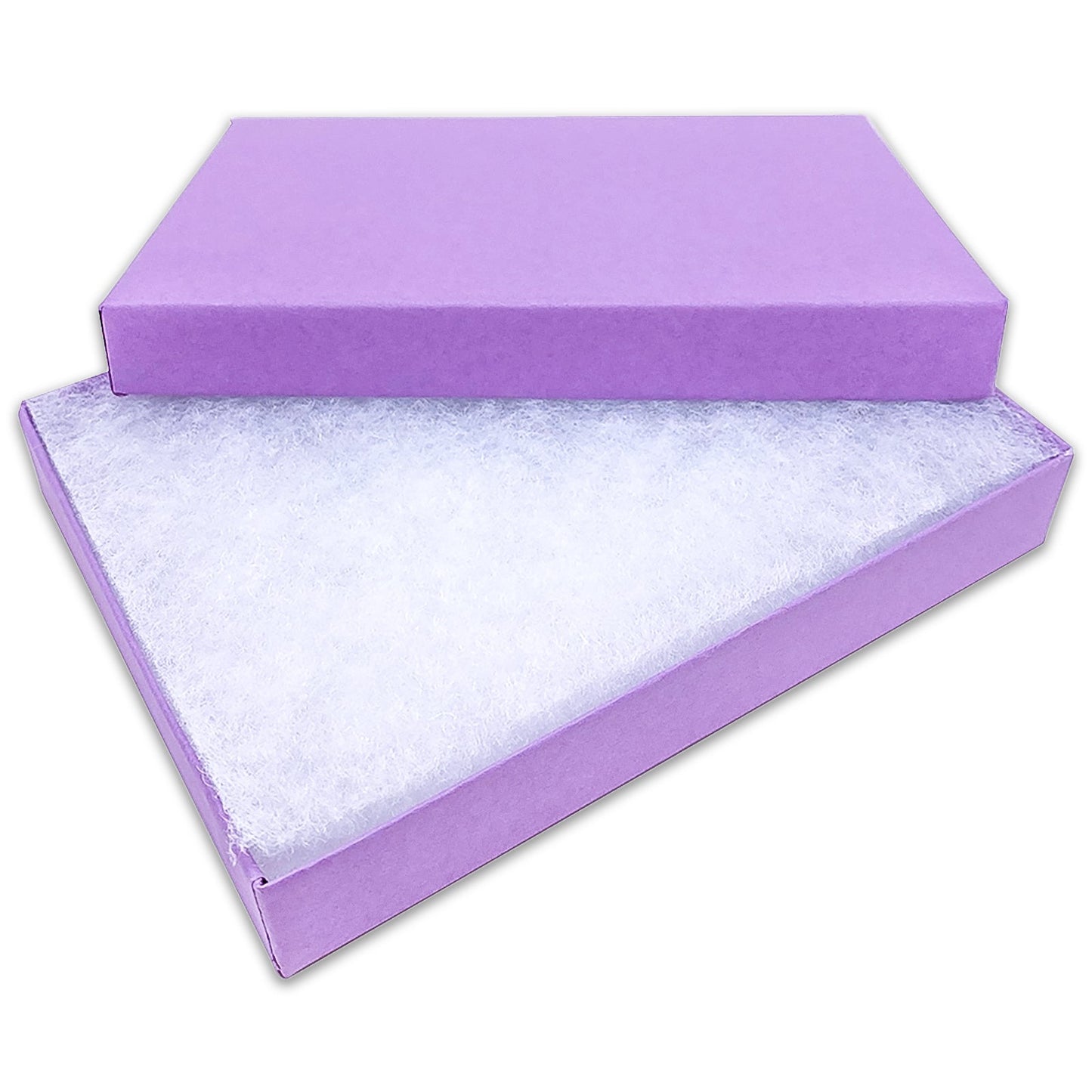 #53 - 5 7/16" x 3 15/16" x 1" Matte Purple Cotton Filled Paper Box