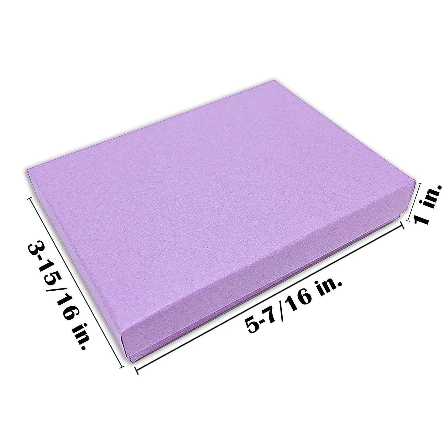 #53 - 5 7/16" x 3 15/16" x 1" Matte Purple Cotton Filled Paper Box