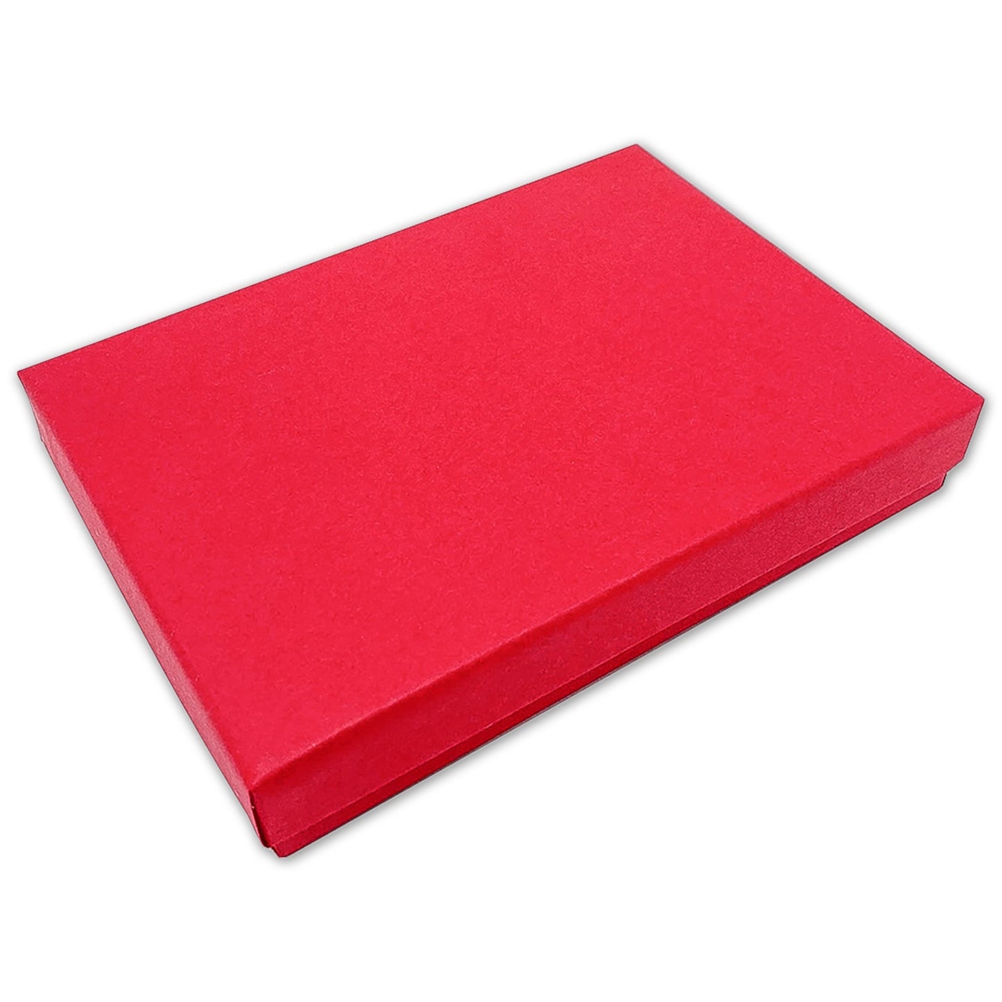 #53 - 5 7/16" x 3 15/16" x 1" Matte Red Cotton Filled Paper Box