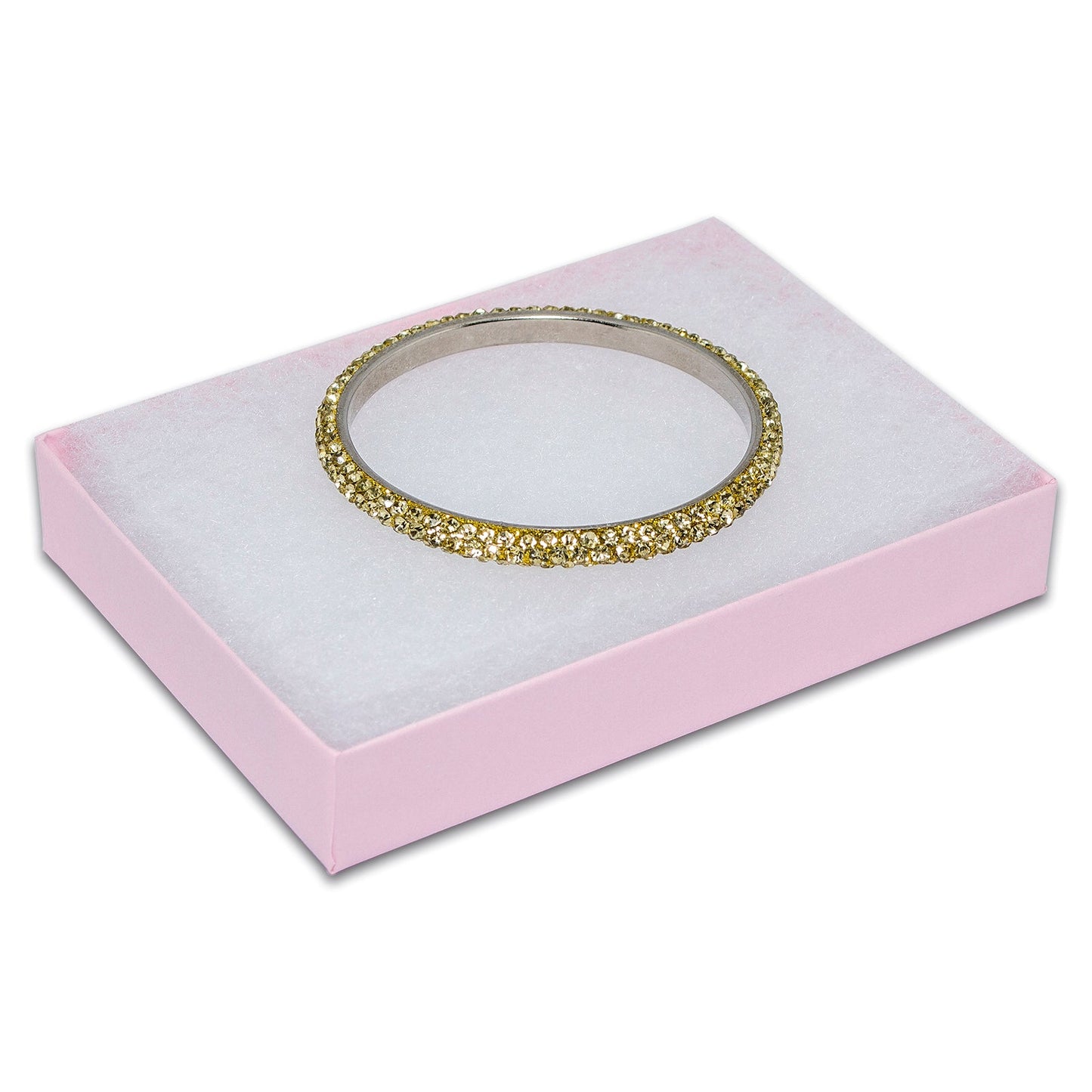 #53 - 5 3/8" x 3 7/8" x 1"H Pink Cotton Filled Box
