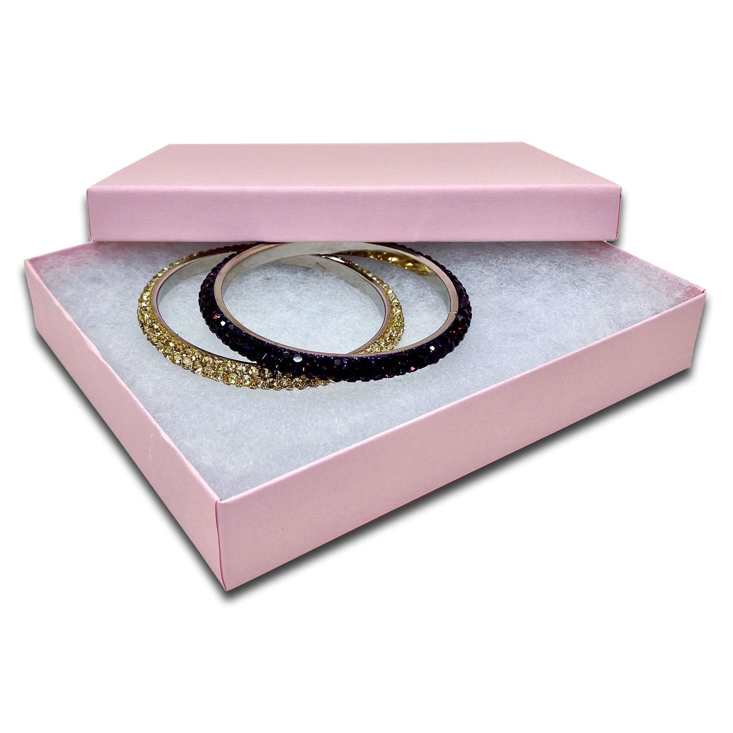 #65 - 6 1/8" x 5 1/8" x 1 1/8"H Pink Cotton Filled Box