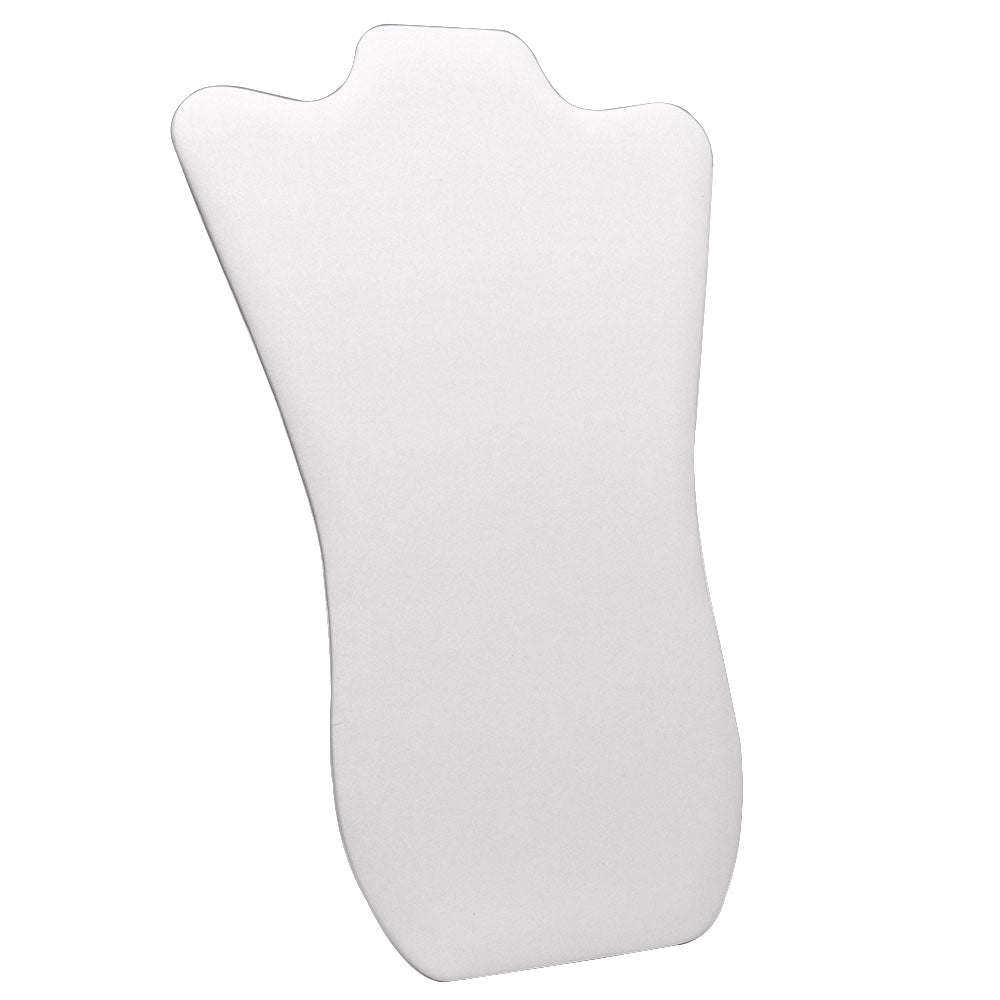 White Leatherette Curved Jewelry Necklace Easel, 14" Tall