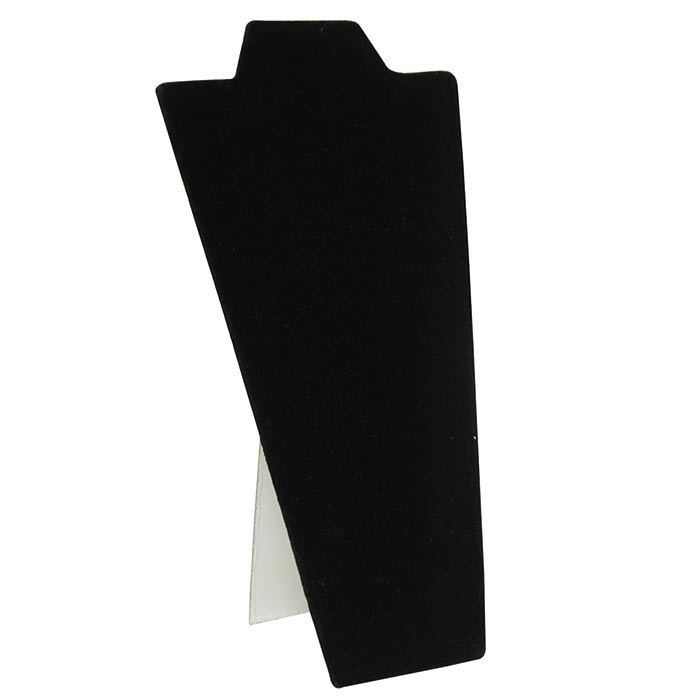Black Velvet Skinny Jewelry Necklace Display Easel, 8-7/8" Tall