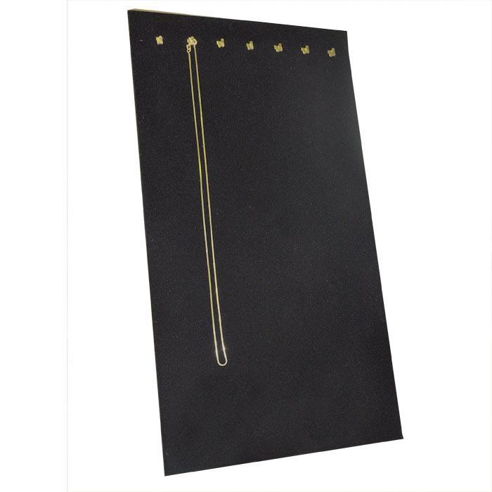 Black Velvet 7 Hook Jewelry Chain Display Board, 14" Tall