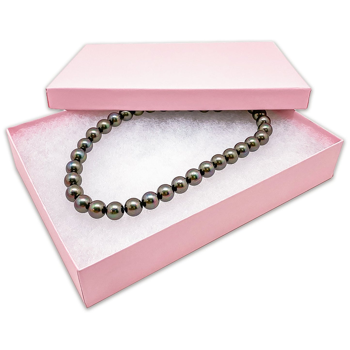 #75 - 7 1/8" x 5 1/8" x 1 1/8"H Pink Cotton Filled Box