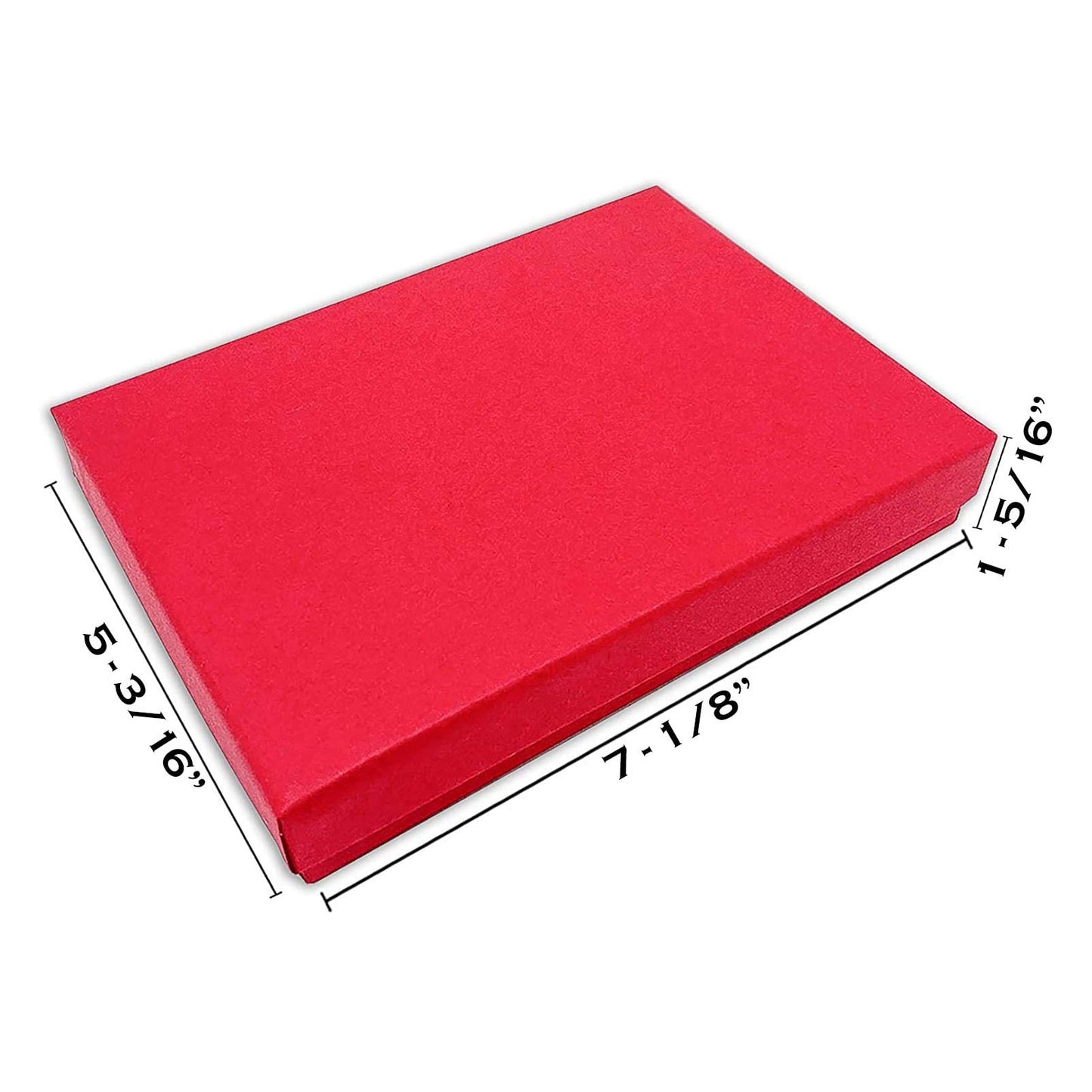 #75 - 7 1/8" x 5 3/16" Matte Red Cotton Filled Paper Box
