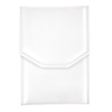 White Leatherette Jewelry Necklace Presentation Folder 5 1/2W