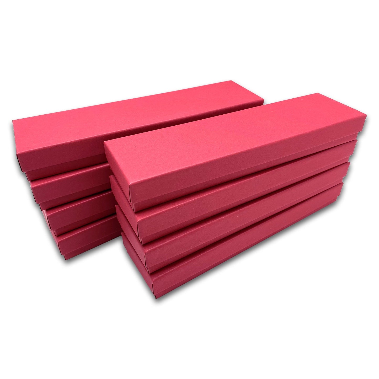 #82 - 8" x 2" x 1" Matte Red Cotton Filled Box