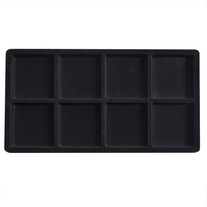 Full Size Black 8 Compartment Jewelry Bracelet Tray Liner Insert