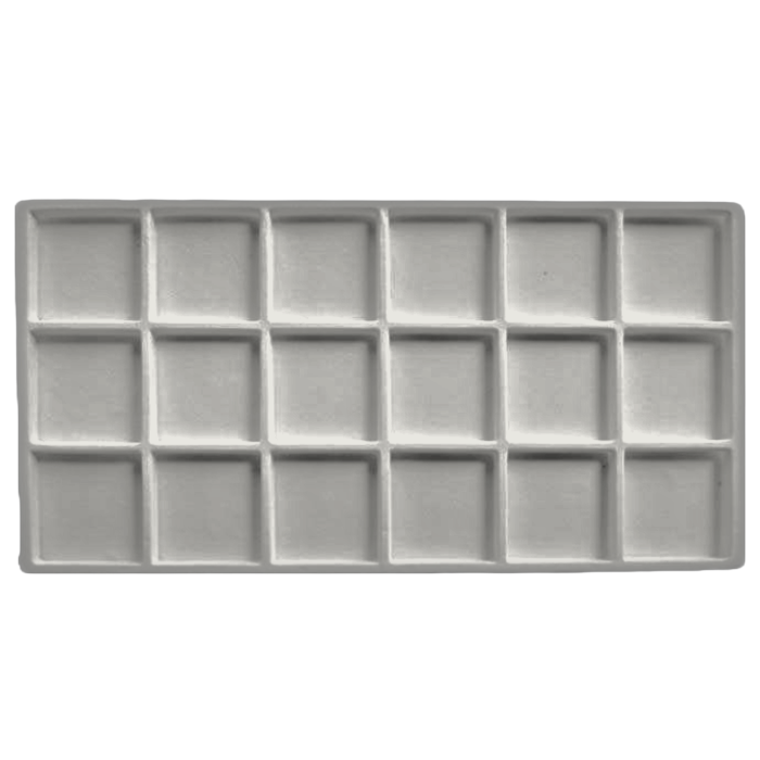 Full Size Grey 18 Compartment Jewelry Tray Liner Insert
