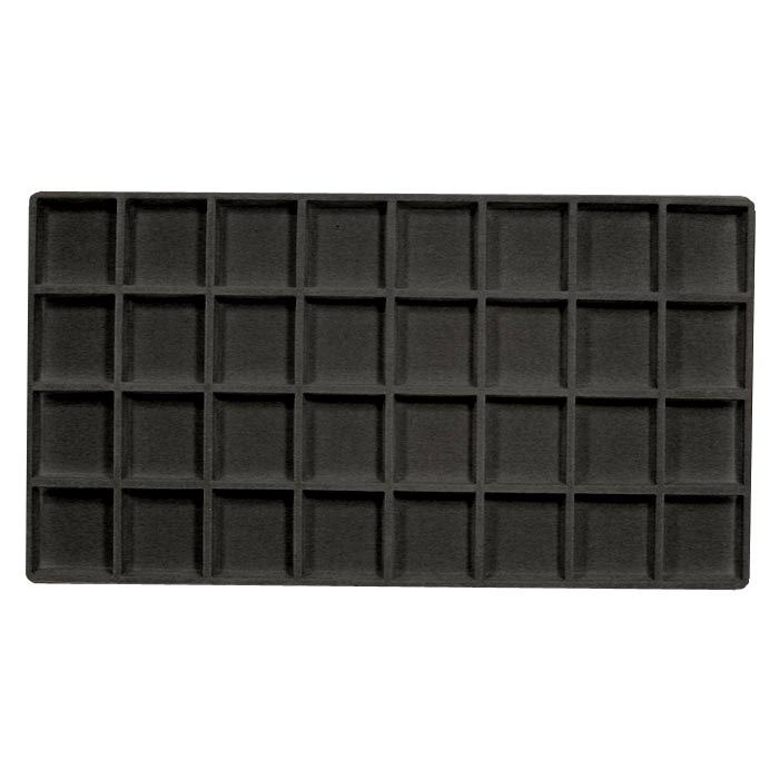 Full Size Black 32 Compartment Jewelry Tray Liner Insert