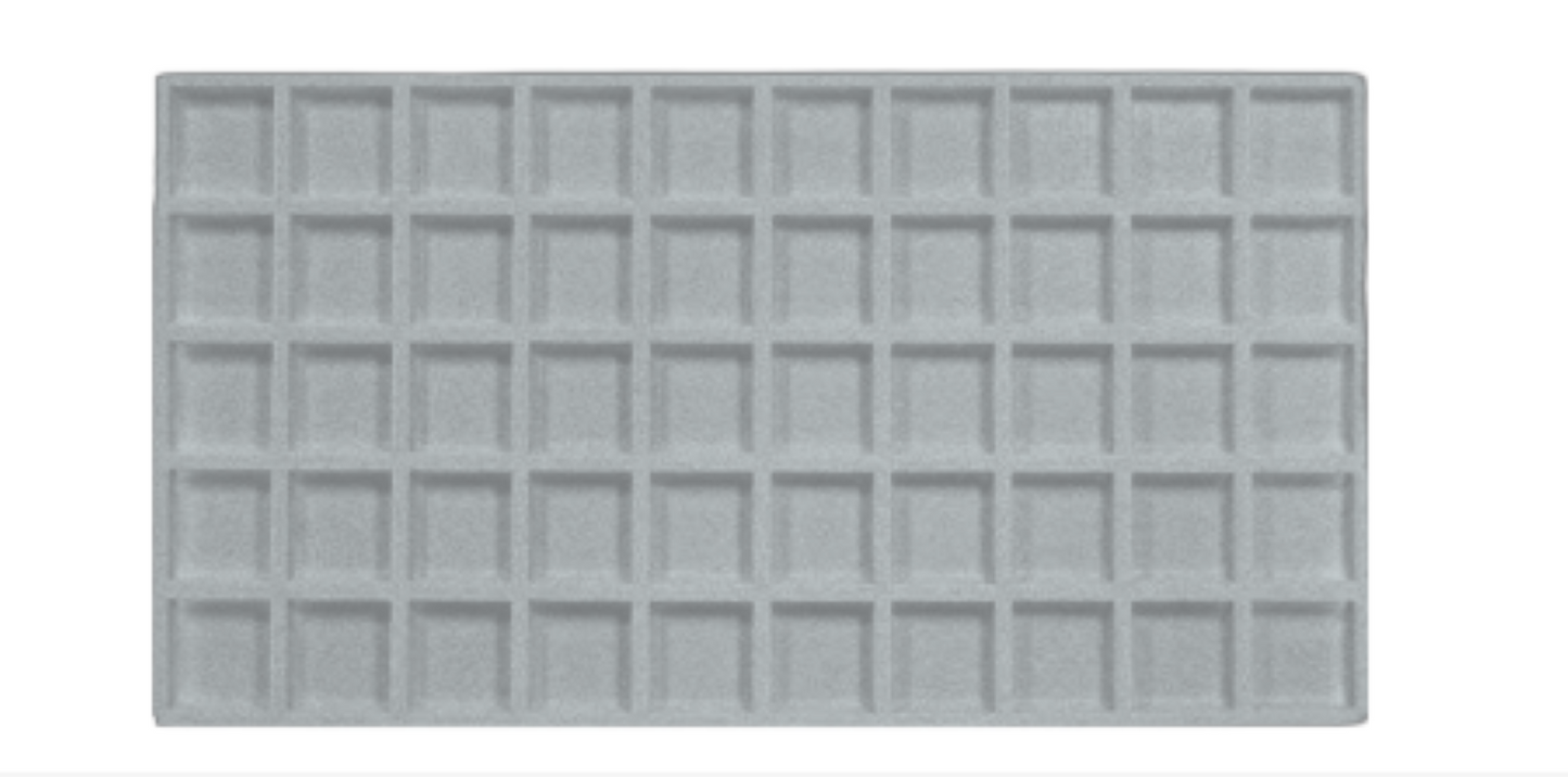 Full Size grey 50 Compartment Jewelry Tray Liner Insert