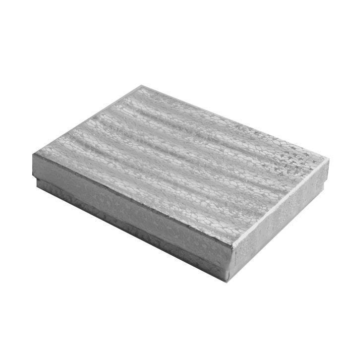 #53 - 5-3/8" x 3-7/8" x 1"H Silver Cotton Filled Boxes