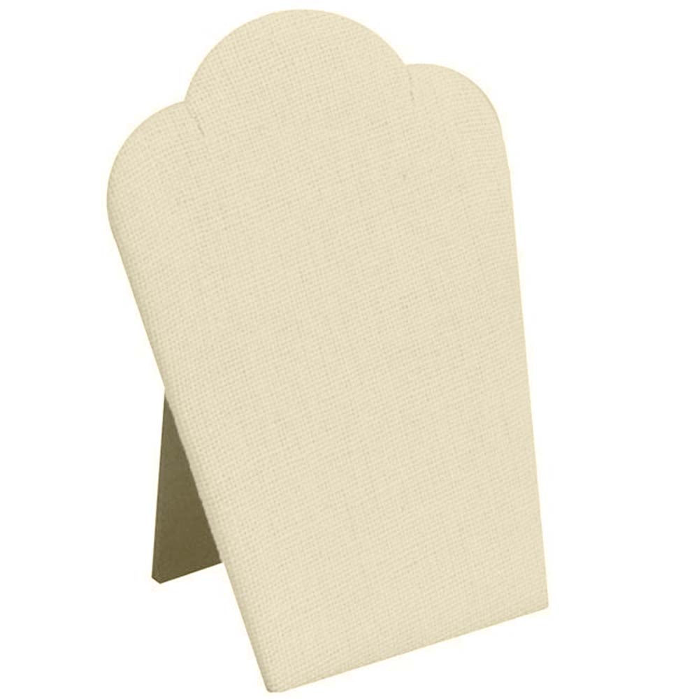 Beige Linen Jewelry Necklace / Pendant Display Easel, 5-1/4" Tall