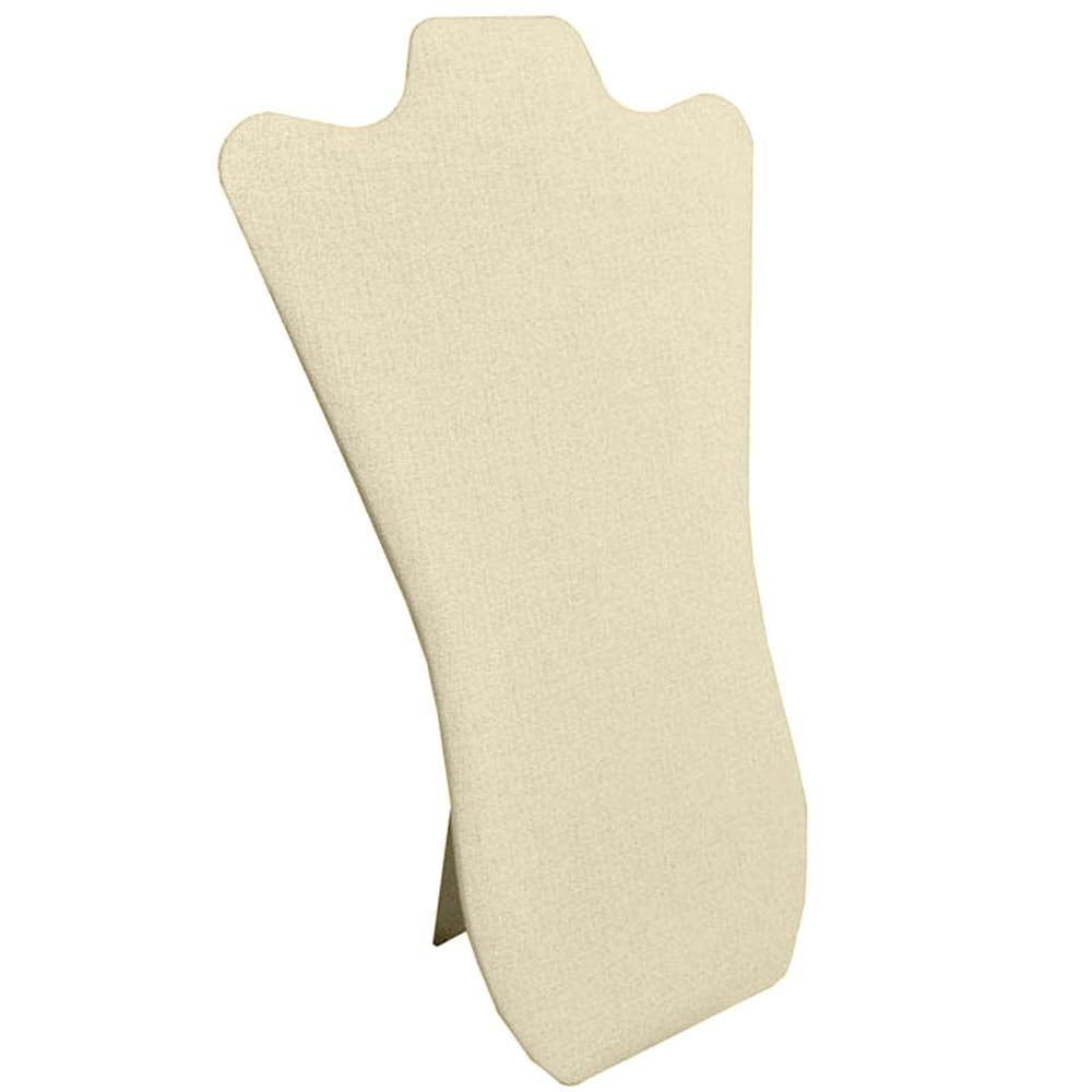 Beige Linen Curved Jewelry Necklace Display Easel, 14" Tall