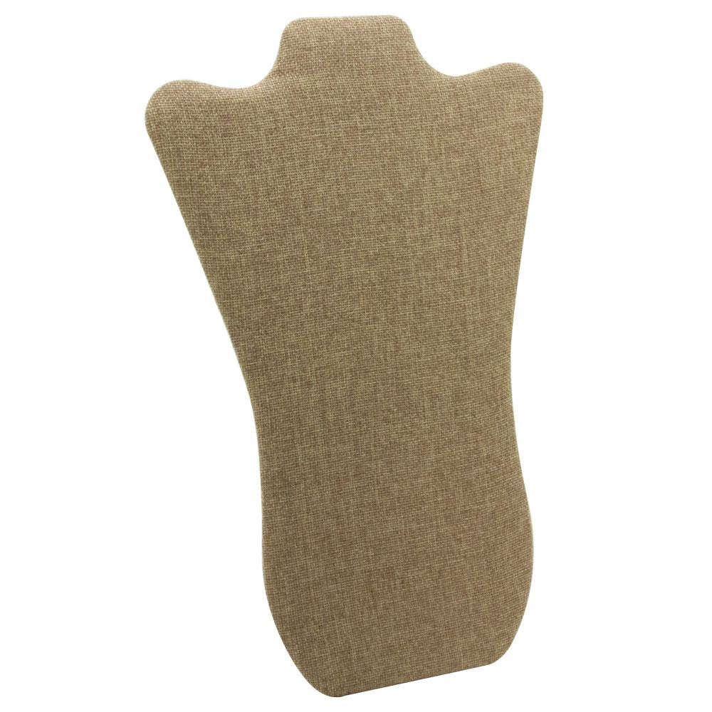 Brown Burlap Curved Jewelry Necklace Display Easel, 14" Tall