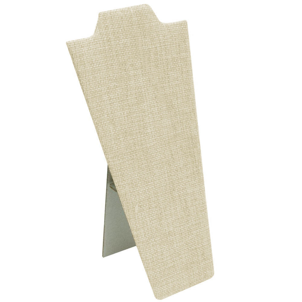 Beige Linen Jewelry Necklace / Pendant Display Easel, 8-7/8" Tall"