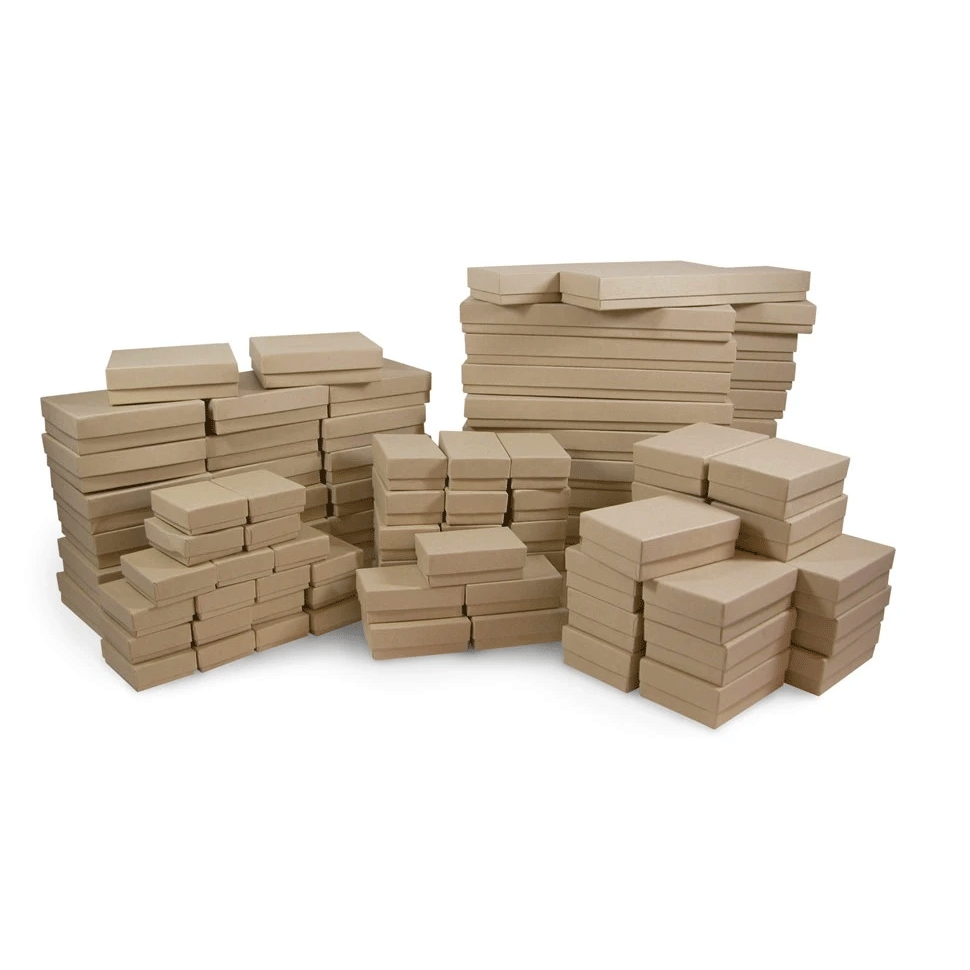 #K99 - Cotton Filled Jewelry Box Assortment in Kraft