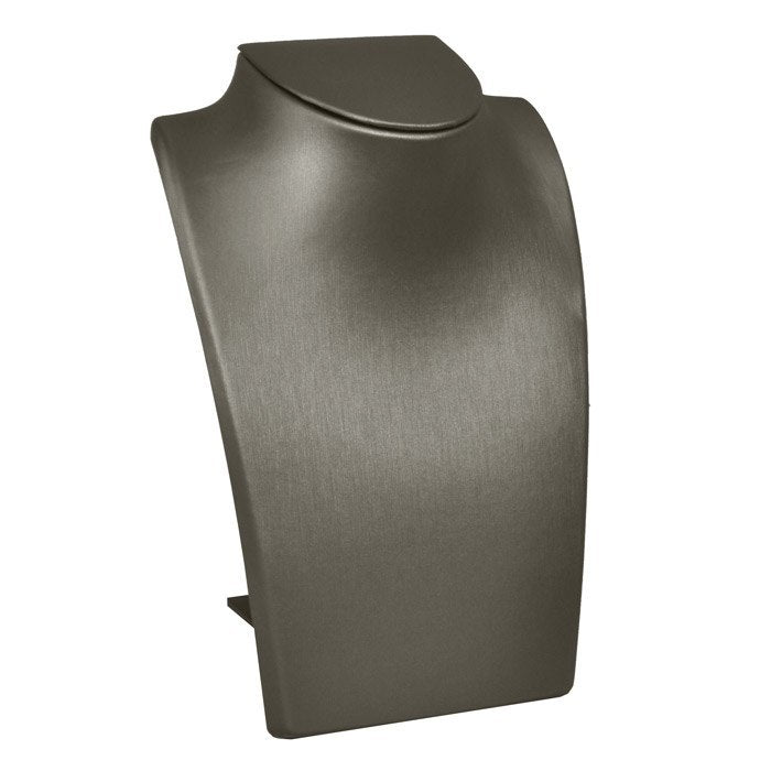 Steel Grey Leatherette Fold-able Jewelry Necklace Display Stand, 8-1/4" Tall"