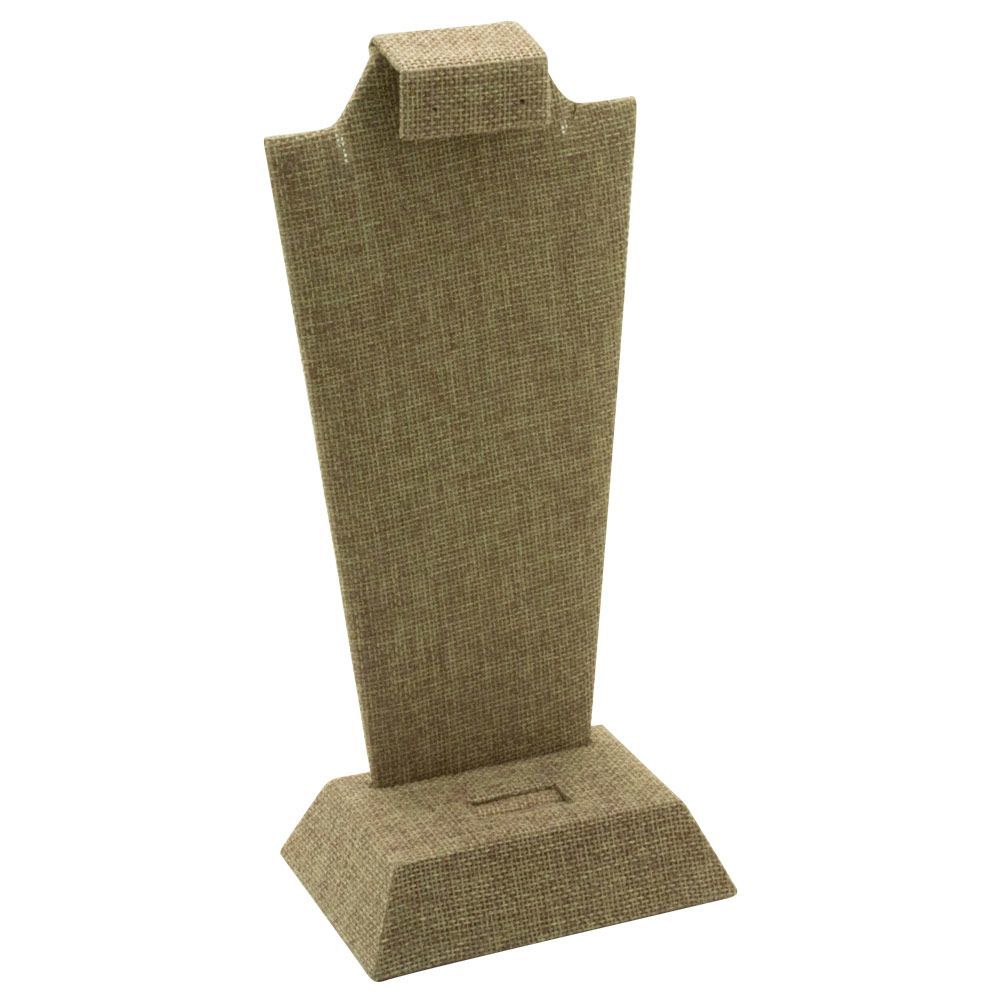Brown Burlap Jewelry Ring, Earring, and Necklace Display Stand