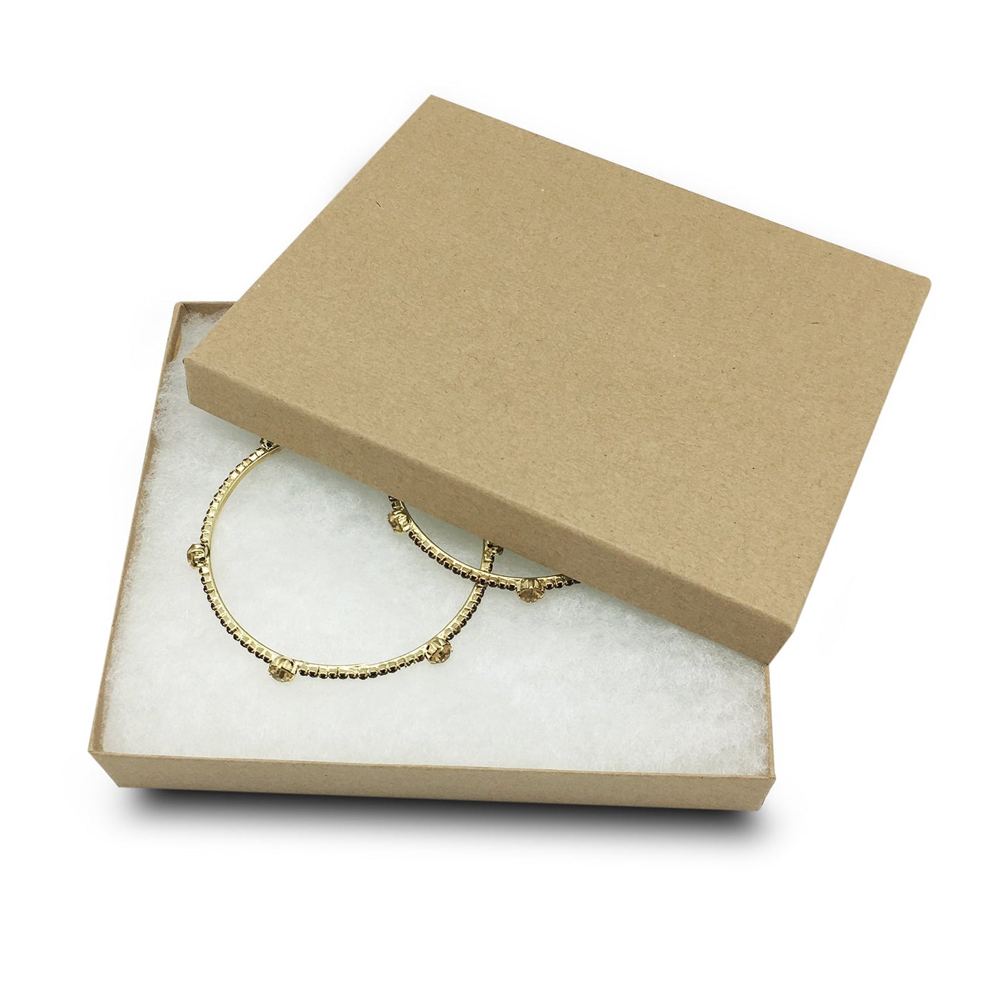 #K65 - 6 1/8" x 5 1/8" Kraft Paper Cotton Filled Box